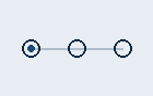 Three nodes lighting one connection at a time